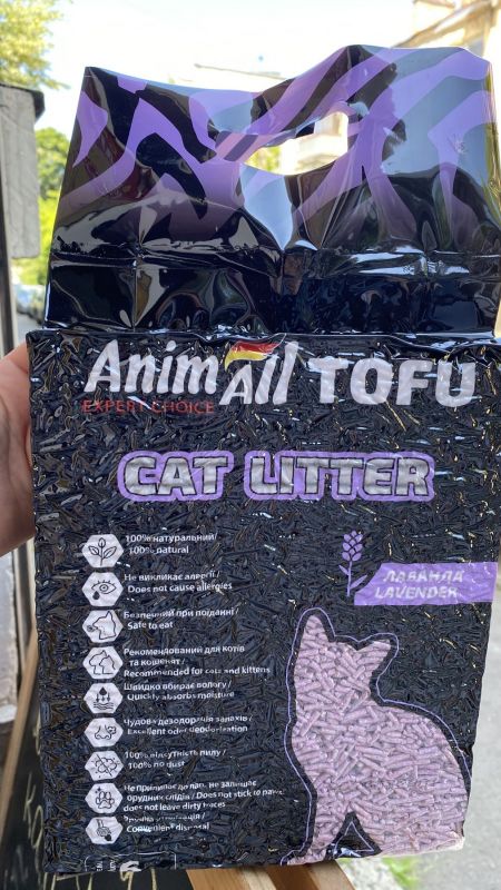 Наповнювач для котячого туалету AnimAll Tofu Лаванда
