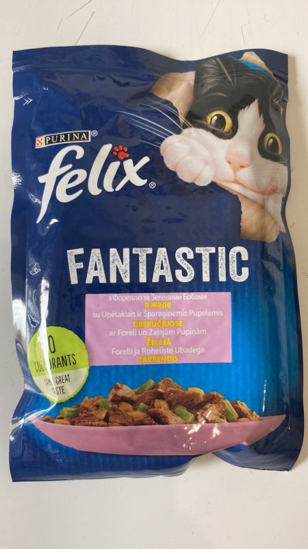 Вологий корм Felix Fantastic для котів з фореллю та зеленими бобами