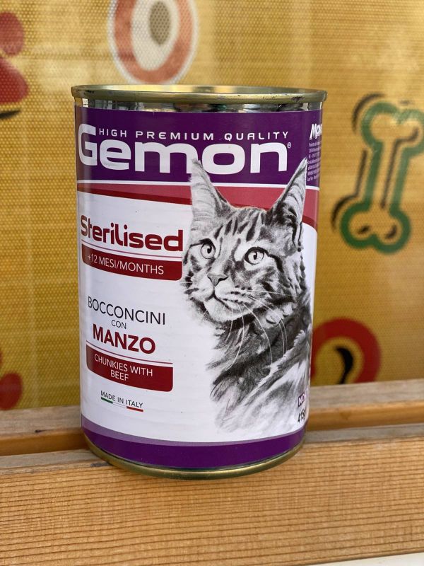 GEMON CAT WET Sterilised вологий корм для котів з яловичиною
