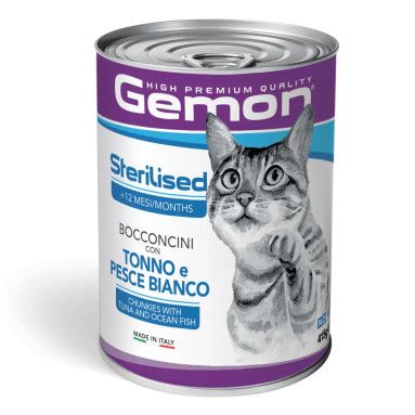 Вологий корм для стерилізованих котів GEMON CAT WET тунець та океанічна риба