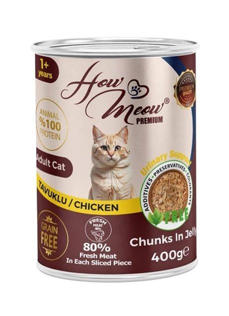Вологий корм для котів How Meow Adult Cat з куркою