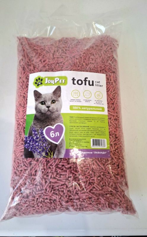 Соєвий наповнювач для котів JoyPet Tofu з ароматом лаванди 6 л