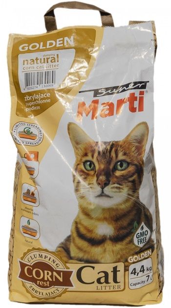 Наповнювач для котів Super Marti 7 л натуральний кукурудзяний