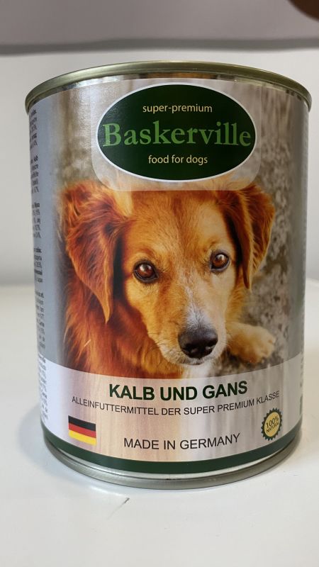 Вологий корм для собак Baskerville Телятина з м'ясом гусака 